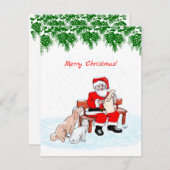 メリークリスマス – 猫と犬とサンタクロース (正面/裏面)