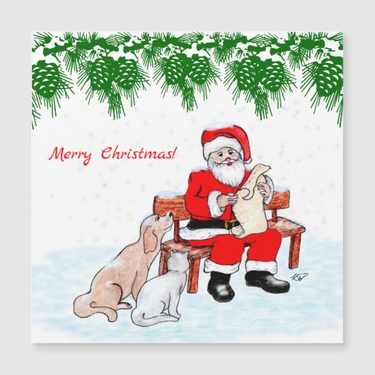 メリークリスマス – 猫と犬とサンタクロース (正面)