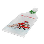 メリークリスマス – 猫と犬とサンタクロース カッティングボード (角)