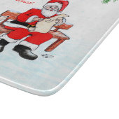 メリークリスマス – 猫と犬とサンタクロース カッティングボード (角)