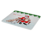 メリークリスマス – 猫と犬とサンタクロース カッティングボード (角)