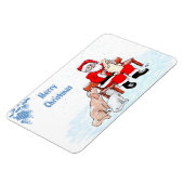 メリークリスマス – 猫と犬とサンタクロース マグネット (左側)