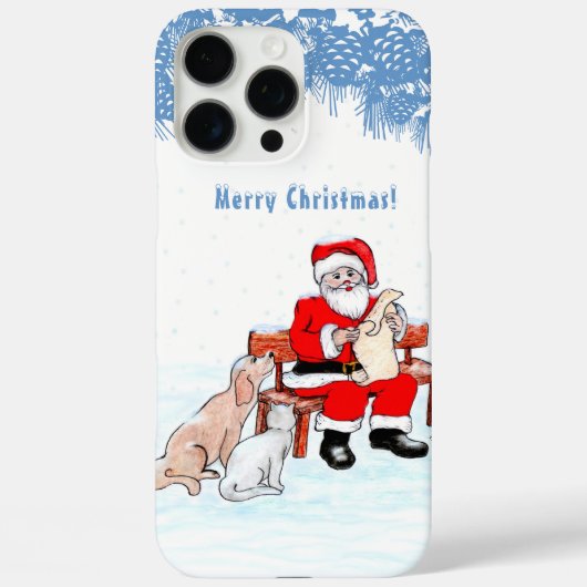 メリークリスマス – 猫と犬とサンタクロース Case-Mate iPhoneケース (裏面)