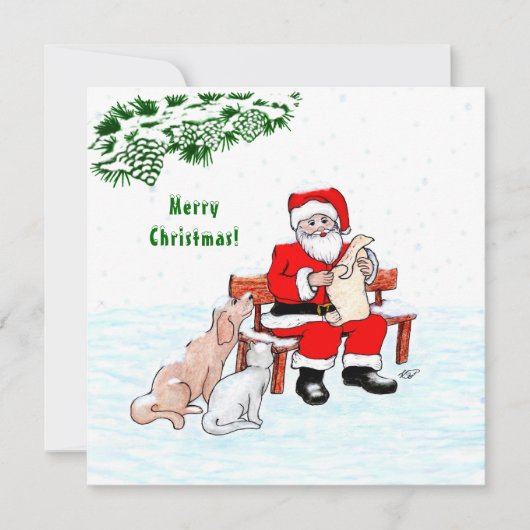 メリークリスマス！ 猫と犬のサンタクロース (正面)