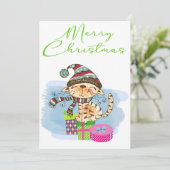 メリークリスマス 猫のイラスト ホリデー カード (スタンド正面)