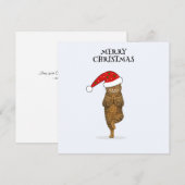 メリークリスマス 猫のヨガ シーズンカード (正面/裏面)
