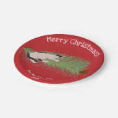 メリークリスマス!猫対クリスマスツリー ホリデーズ ペーパープレート (アングル)