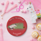 メリークリスマス!猫 vs クリスマスツリー ホリデー ペーパープレート (パーティー)