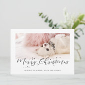 メリークリスマス | 現代の写真のホリデーカード シーズンカード (スタンド正面)