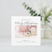 メリークリスマス | 現代の写真のホリデーカード シーズンカード (スタンド正面)