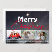 メリークリスマス　現代の星空に満ちた冬の空 シーズンカード (正面/裏面)