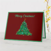 メリークリスマス 現代アート かわいい 小さな ツリー カード (黄色い花)