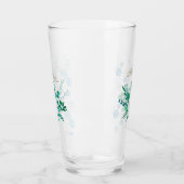 メリークリスマス 白いポインセチア 雪の結晶 タンブラーグラス (左)