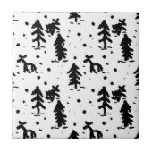 メリークリスマス!白黒 タイル (正面)