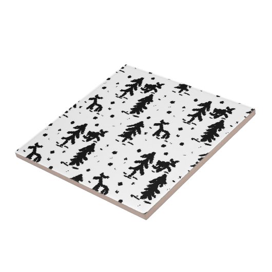 メリークリスマス!白黒 タイル (側面)