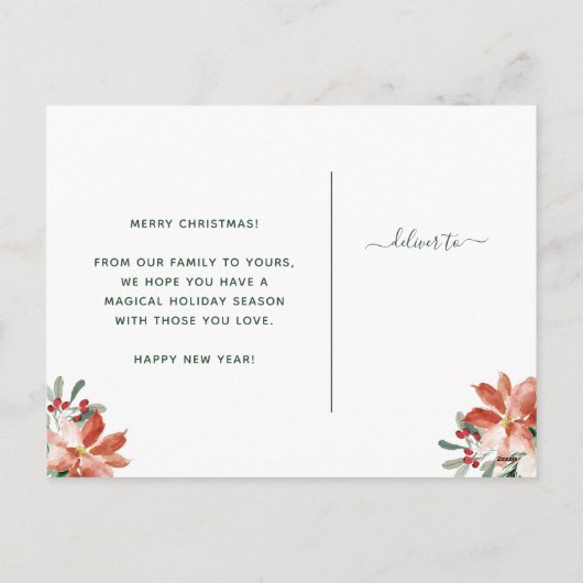 メリークリスマス |祝日フローラ シーズンポストカード (裏面)