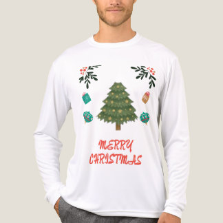 メリークリスマス - 祝祭のツリーとホリデーオーナメント トライブレンドTシャツ