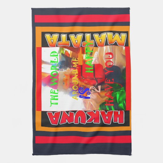 メリークリスマス 私の周りの世界は幸せに満ちている キッチンタオル (縦)