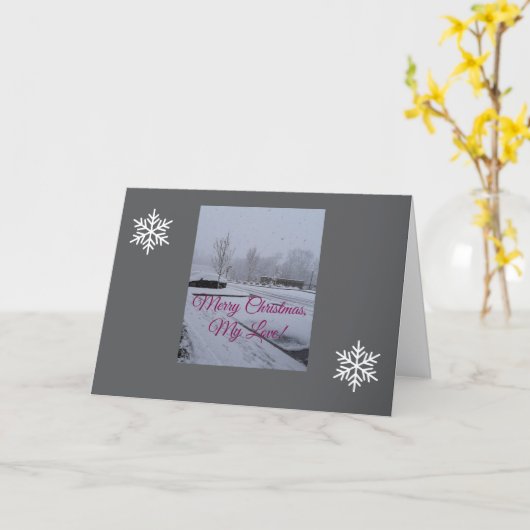 メリークリスマス、私の愛、折り畳まれたグリーティングカード カード (黄色い花)