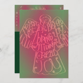 "メリークリスマス" "私はあなたに知らせをもたらす…"天使 サンキューカード (正面/裏面)