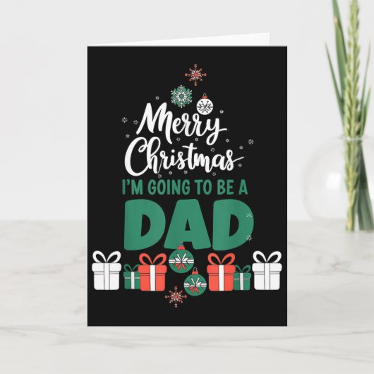 メリークリスマス 私はパパになる 妊娠中の妻 カード (正面)