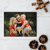 メリークリスマス　箔押し文字　写真　ポストカード ポストカード