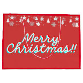 メリークリスマス – 紙バッグ – 赤 ラージペーパーバッグ (裏面)