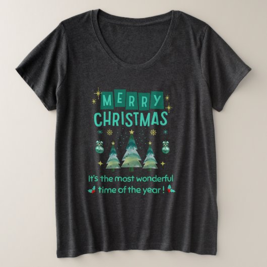 メリークリスマス – 素敵な一年のT市 プラスサイズTシャツ (デザイン正面)