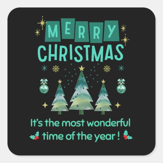 メリークリスマス – 素敵な季節 スクエアシール (正面)