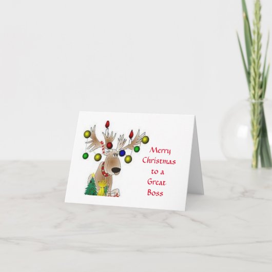 **メリークリスマス**  素晴らしい上司へ" カード (正面)