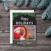 メリークリスマス　素朴な木のモダンなクリスマス写真 シーズンカード