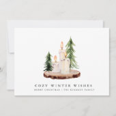 メリークリスマス |素朴松ろうそく シーズンカード (正面)