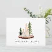 メリークリスマス |素朴松ろうそく シーズンカード (スタンド正面)