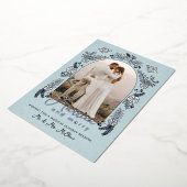 メリークリスマス 結婚しました ウェディングフォト アーチ 箔シーズンカード (回転した状態)