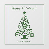 メリークリスマス 緑のクリスマスツリーの装飾 ウィンドウサイン (シート)