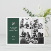 メリークリスマス.緑のモダンコラージュ数々の写真 シーズンカード (スタンド正面)