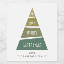 メリークリスマス.緑の幾何学的な休日ツリー