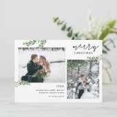 メリークリスマス |緑の枝2の写真 シーズンカード (スタンド正面)