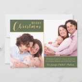 メリークリスマス|緑の金ゴールド|2枚の写真 シーズンカード (正面)