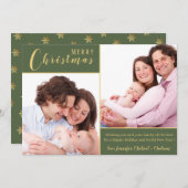 メリークリスマス|緑の金ゴールド|2枚の写真 シーズンカード (正面/裏面)
