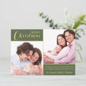 メリークリスマス|緑の金ゴールド|2枚の写真 シーズンカード (スタンド正面)