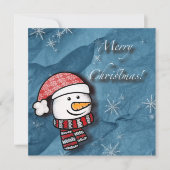 メリークリスマス、編み物服の雪だるま (正面)