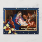 メリークリスマス.羊飼いの崇拝 シーズンポストカード (正面)