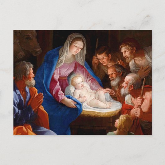 メリークリスマス.羊飼いの崇拝 シーズンポストカード (正面)