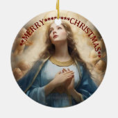メリークリスマス | 聖母マリア | セラミックオーナメント (裏面)
