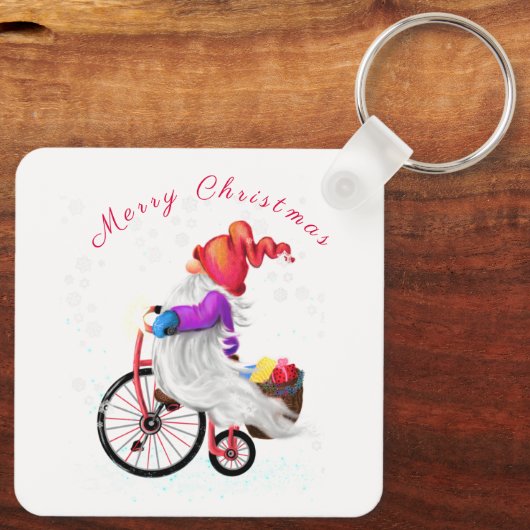 メリークリスマス – 自転車とギフトとのおもしろい格言 キーホルダー (裏面)