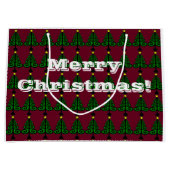 メリークリスマス/装飾的な緑の木 ラージペーパーバッグ (正面)