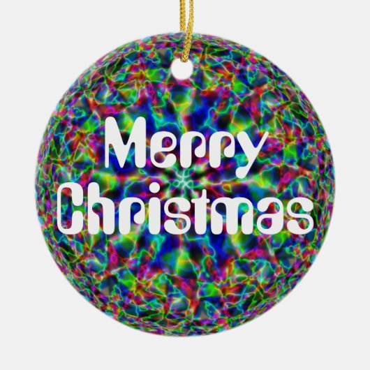 メリークリスマス（言葉を変える） セラミックオーナメント (正面)