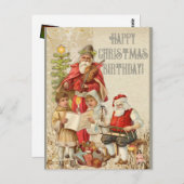 メリークリスマス 誕生日 サンタクロース | ポストカード (正面/裏面)