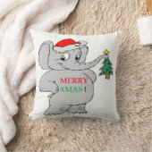 「メリークリスマス」象 クッション (ブランケット)